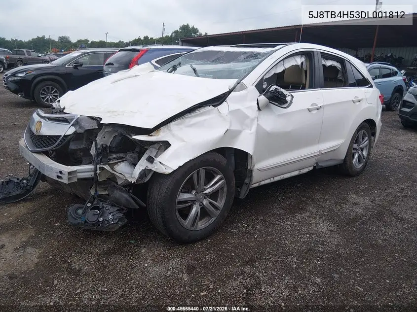 2013 Acura Rdx VIN: 5J8TB4H53DL001812 Lot: 45665440
