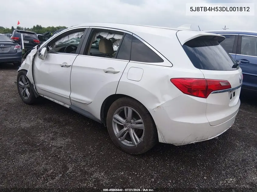 2013 Acura Rdx VIN: 5J8TB4H53DL001812 Lot: 45665440