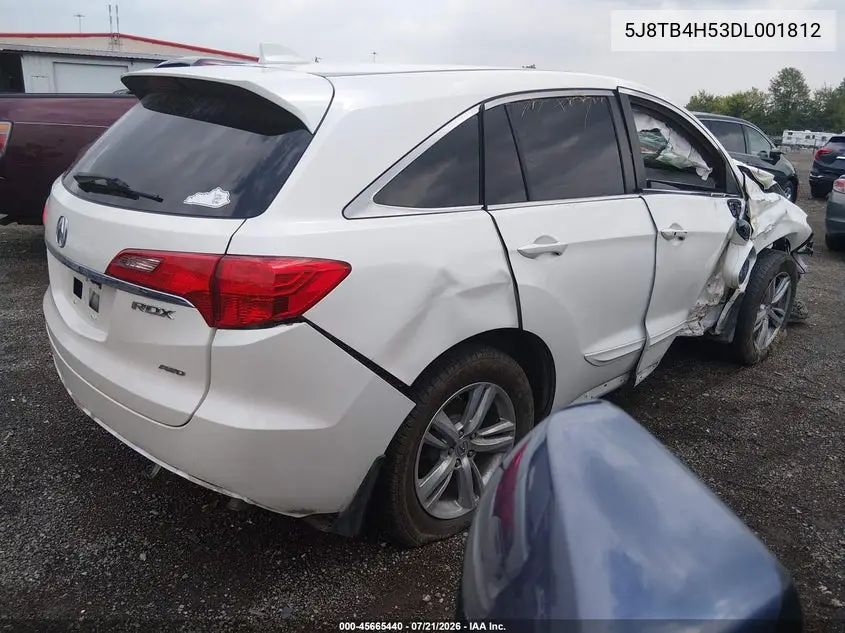 2013 Acura Rdx VIN: 5J8TB4H53DL001812 Lot: 45665440
