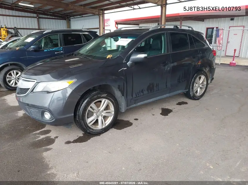 2014 Acura Rdx VIN: 5J8TB3H5XEL010793 Lot: 45543281