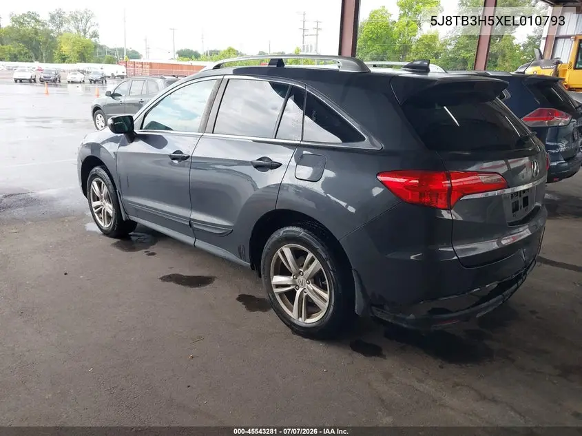 2014 Acura Rdx VIN: 5J8TB3H5XEL010793 Lot: 45543281