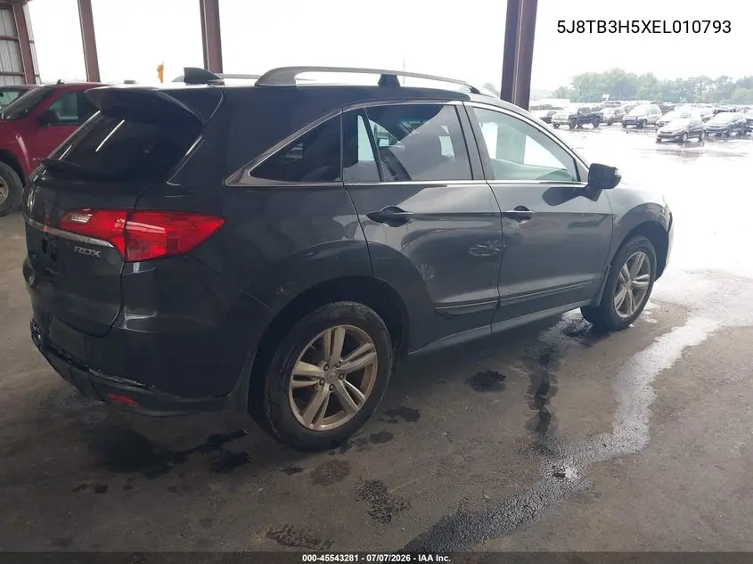 2014 Acura Rdx VIN: 5J8TB3H5XEL010793 Lot: 45543281
