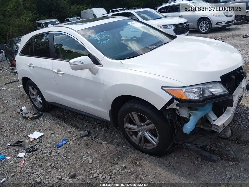 2014 Acura Rdx VIN: 5J8TB3H37EL008126 Lot: 45601598