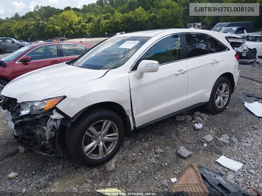 2014 Acura Rdx VIN: 5J8TB3H37EL008126 Lot: 45601598