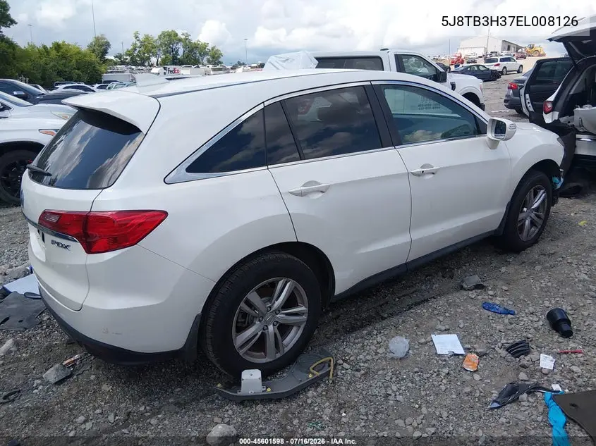 2014 Acura Rdx VIN: 5J8TB3H37EL008126 Lot: 45601598