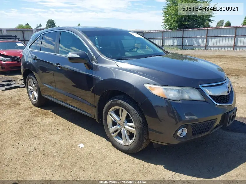 2014 Acura Rdx VIN: 5J8TB4H34EL800921 Lot: 45625802