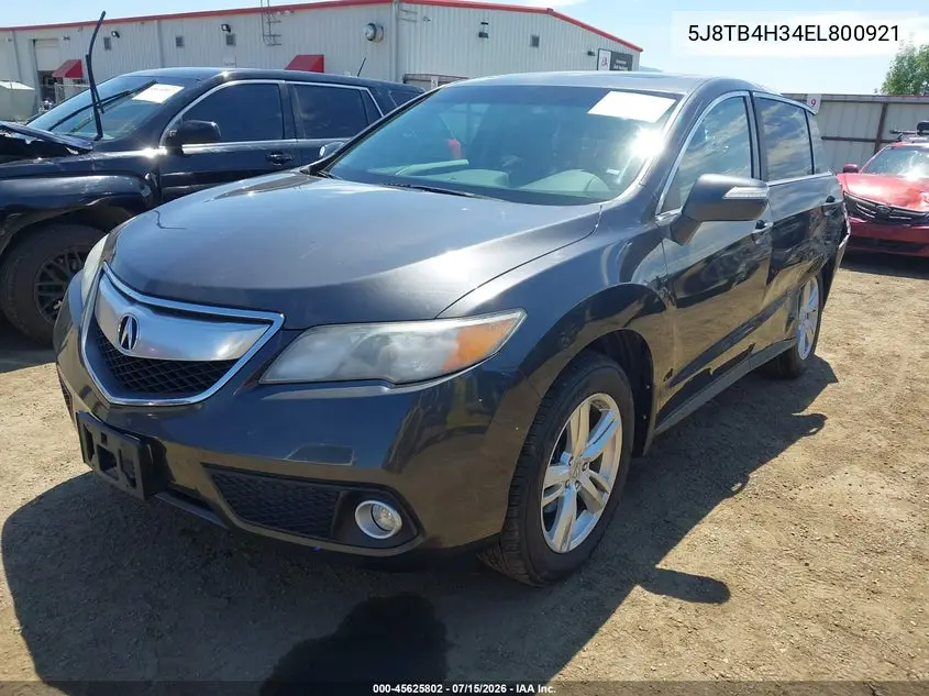 2014 Acura Rdx VIN: 5J8TB4H34EL800921 Lot: 45625802