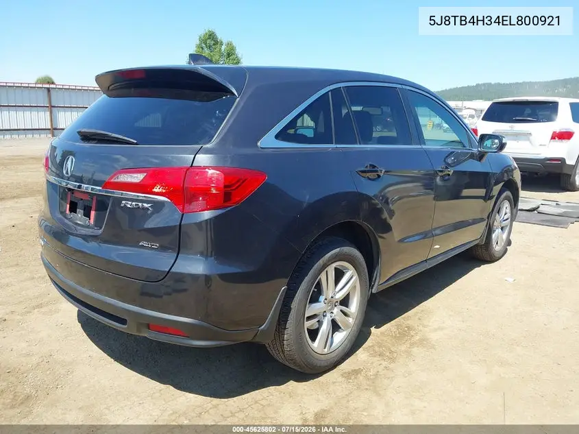 2014 Acura Rdx VIN: 5J8TB4H34EL800921 Lot: 45625802