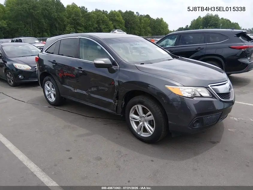 2014 Acura Rdx VIN: 5J8TB4H35EL015338 Lot: 45673363