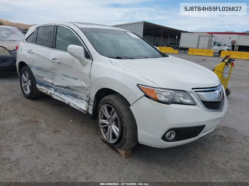 2015 Acura Rdx VIN: 5J8TB4H55FL026827 Lot: 45562653