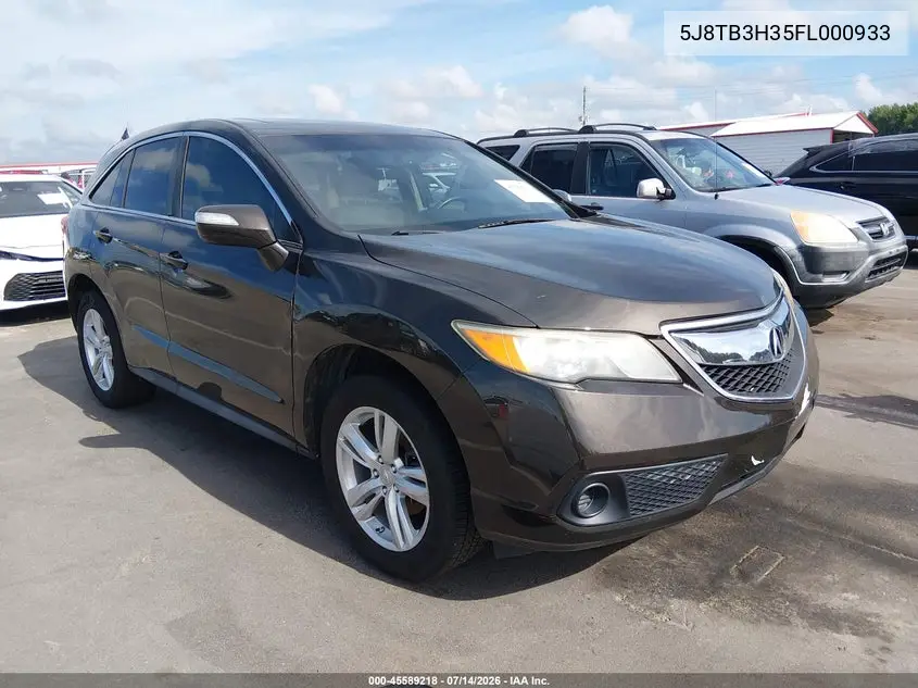2015 Acura Rdx VIN: 5J8TB3H35FL000933 Lot: 45589218