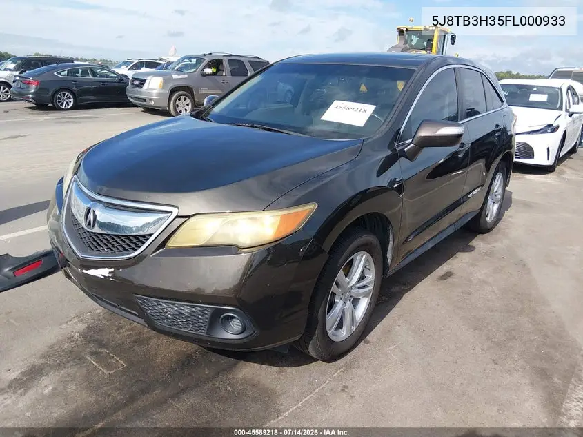 2015 Acura Rdx VIN: 5J8TB3H35FL000933 Lot: 45589218