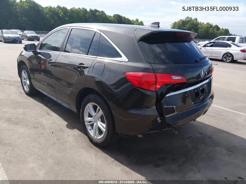 2015 Acura Rdx VIN: 5J8TB3H35FL000933 Lot: 45589218