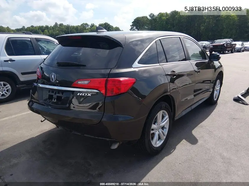 2015 Acura Rdx VIN: 5J8TB3H35FL000933 Lot: 45589218