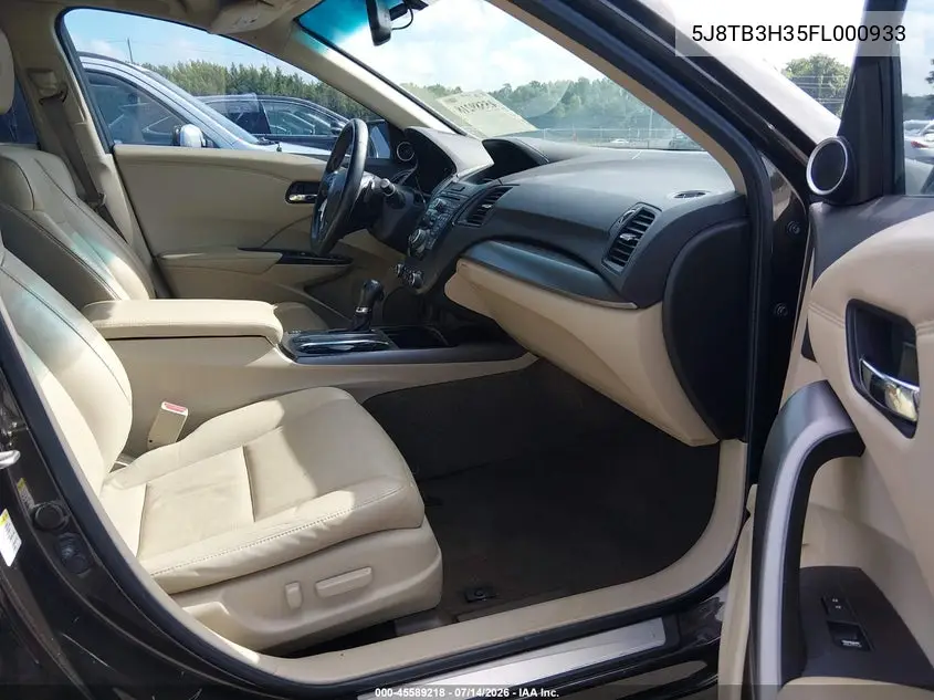 2015 Acura Rdx VIN: 5J8TB3H35FL000933 Lot: 45589218