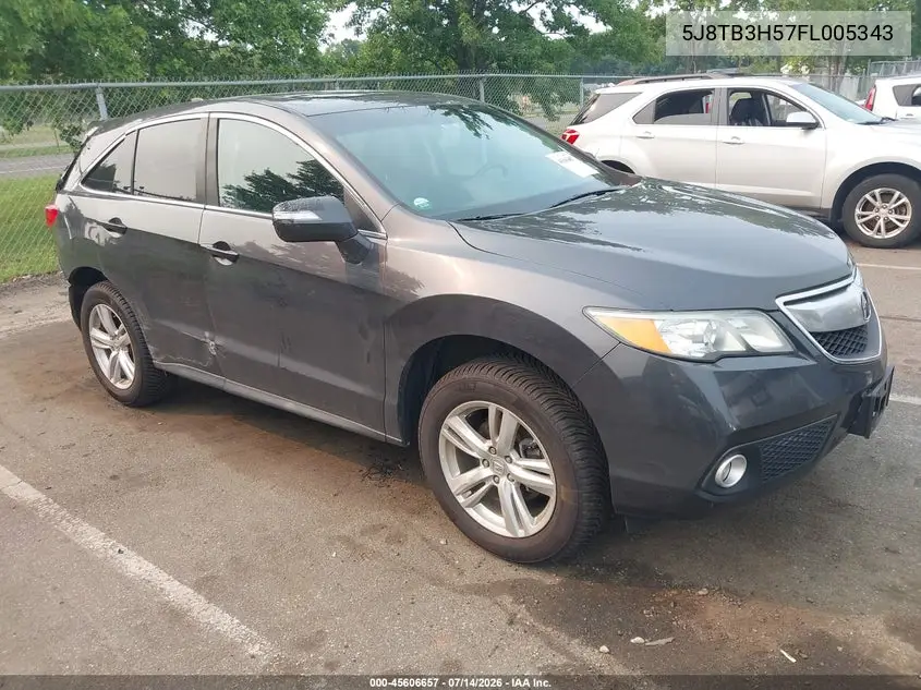 2015 Acura Rdx VIN: 5J8TB3H57FL005343 Lot: 45606657
