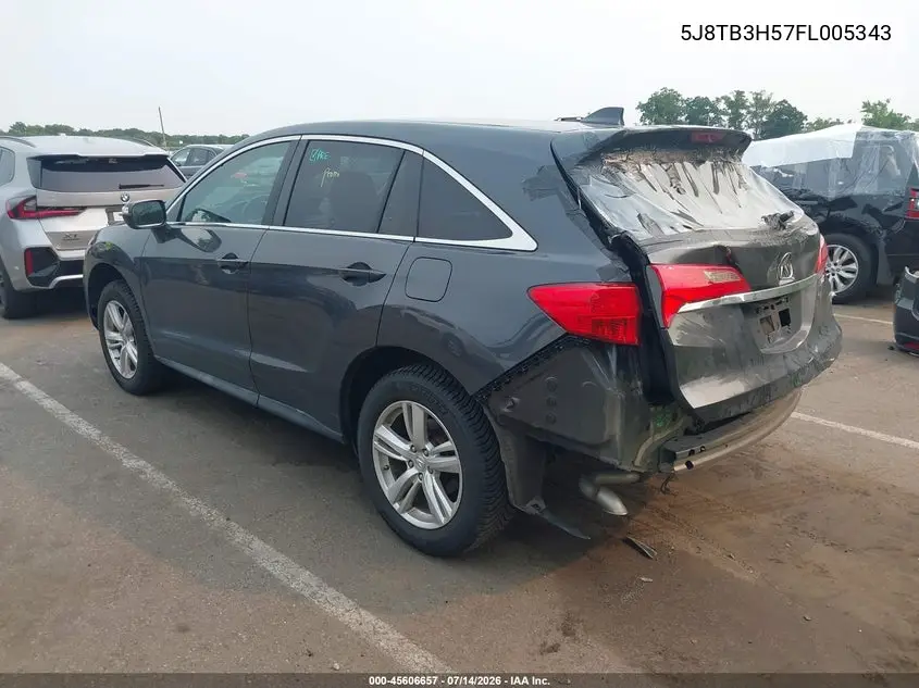 2015 Acura Rdx VIN: 5J8TB3H57FL005343 Lot: 45606657