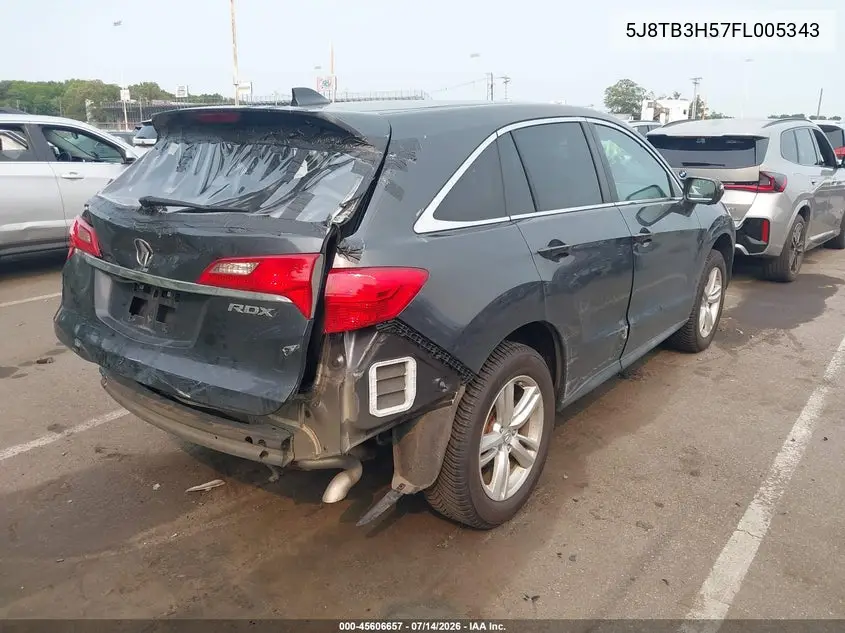 2015 Acura Rdx VIN: 5J8TB3H57FL005343 Lot: 45606657