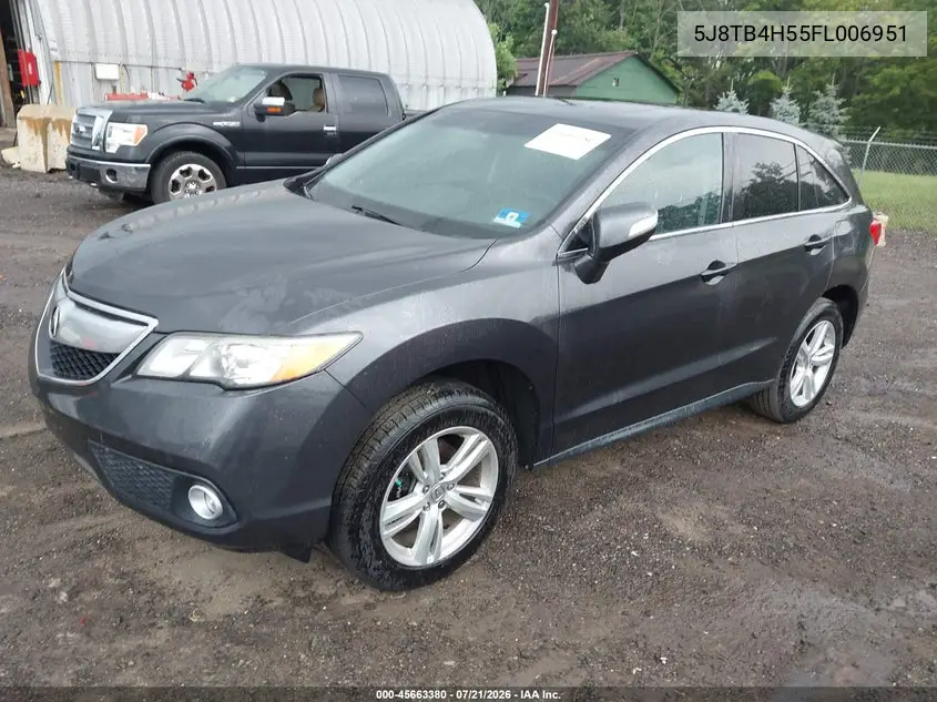 2015 Acura Rdx VIN: 5J8TB4H55FL006951 Lot: 45663380