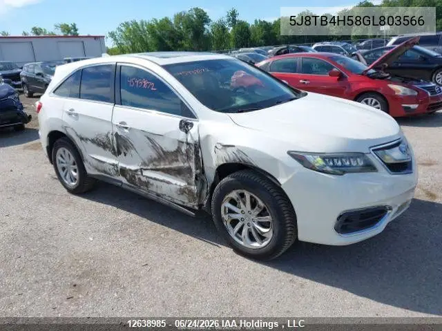 2016 Acura Rdx Technology VIN: 5J8TB4H58GL803566 Lot: 12638985