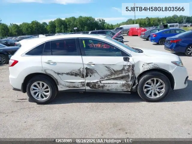 2016 Acura Rdx Technology VIN: 5J8TB4H58GL803566 Lot: 12638985