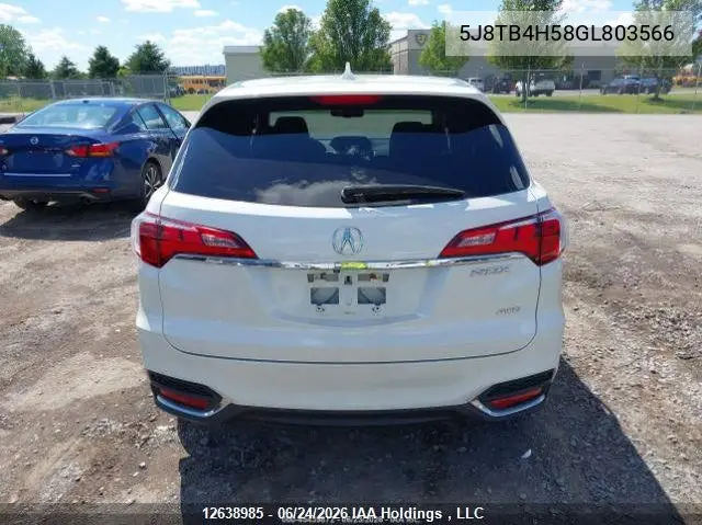 2016 Acura Rdx Technology VIN: 5J8TB4H58GL803566 Lot: 12638985