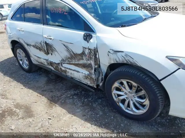 2016 Acura Rdx Technology VIN: 5J8TB4H58GL803566 Lot: 12638985