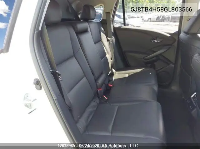 2016 Acura Rdx Technology VIN: 5J8TB4H58GL803566 Lot: 12638985