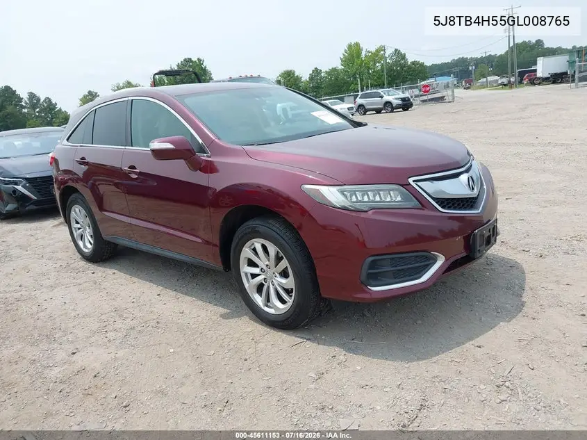 2016 Acura Rdx Technology Acurawatch Plus Packages/Technology Package VIN: 5J8TB4H55GL008765 Lot: 45611153