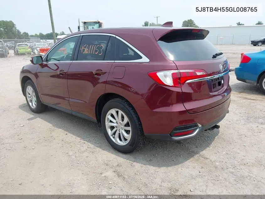 2016 Acura Rdx Technology Acurawatch Plus Packages/Technology Package VIN: 5J8TB4H55GL008765 Lot: 45611153