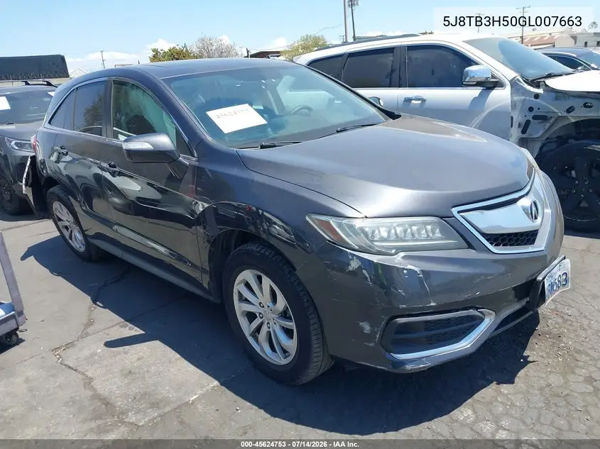 2016 Acura Rdx Technology Acurawatch Plus Packages/Technology Package VIN: 5J8TB3H50GL007663 Lot: 45624753