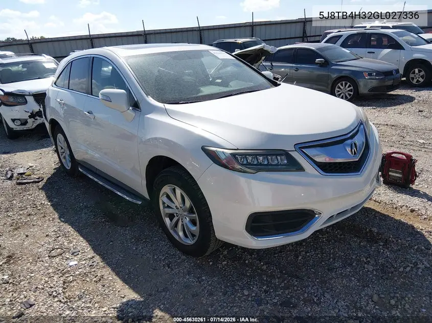 2016 Acura Rdx Acurawatch Plus Package VIN: 5J8TB4H32GL027336 Lot: 45630261