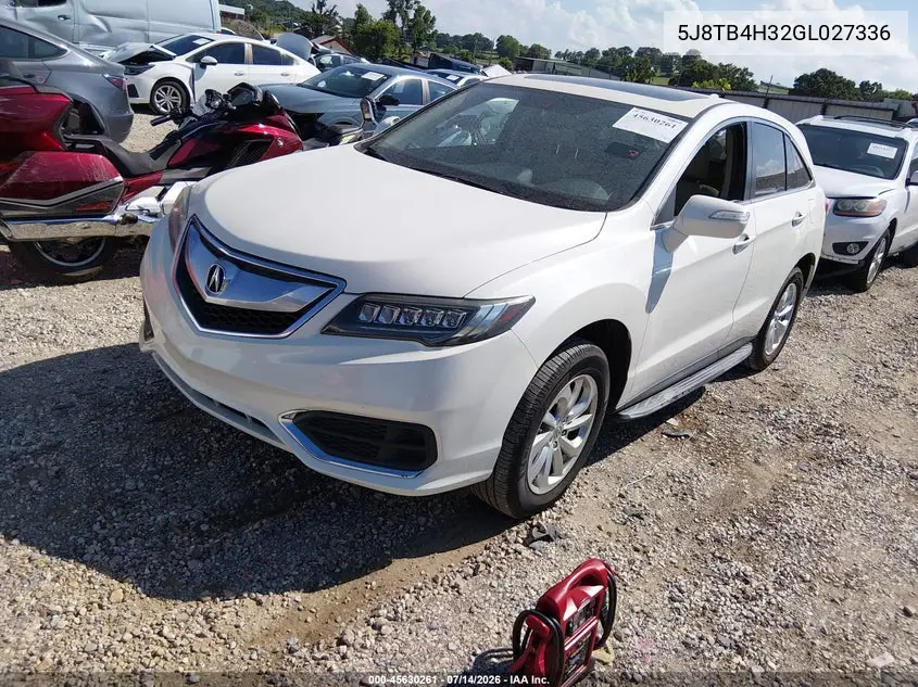 2016 Acura Rdx Acurawatch Plus Package VIN: 5J8TB4H32GL027336 Lot: 45630261