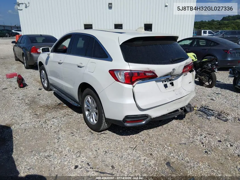 2016 Acura Rdx Acurawatch Plus Package VIN: 5J8TB4H32GL027336 Lot: 45630261