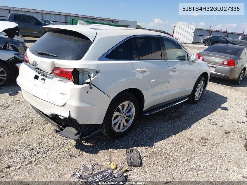 2016 Acura Rdx Acurawatch Plus Package VIN: 5J8TB4H32GL027336 Lot: 45630261