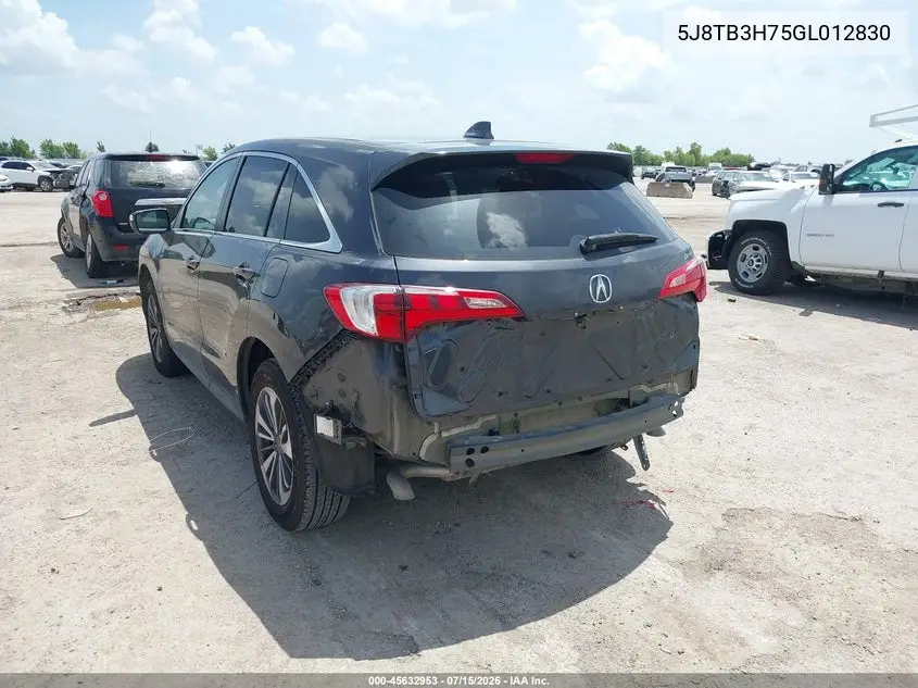 2016 Acura Rdx Advance Package VIN: 5J8TB3H75GL012830 Lot: 45632953