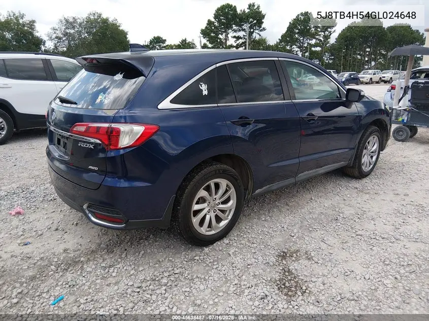 2016 Acura Rdx Technology Acurawatch Plus Packages/Technology Package VIN: 5J8TB4H54GL024648 Lot: 45638487