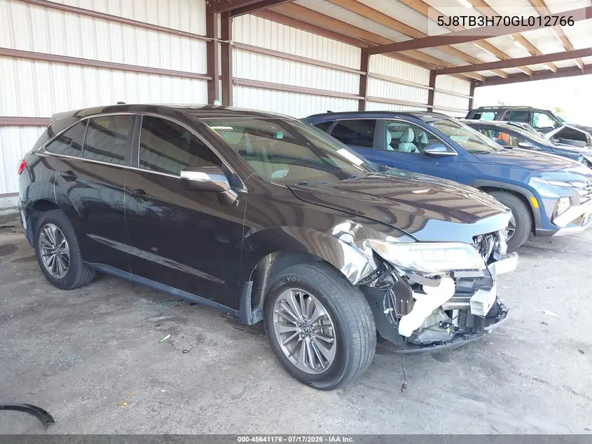2016 Acura Rdx Advance Package VIN: 5J8TB3H70GL012766 Lot: 45641176