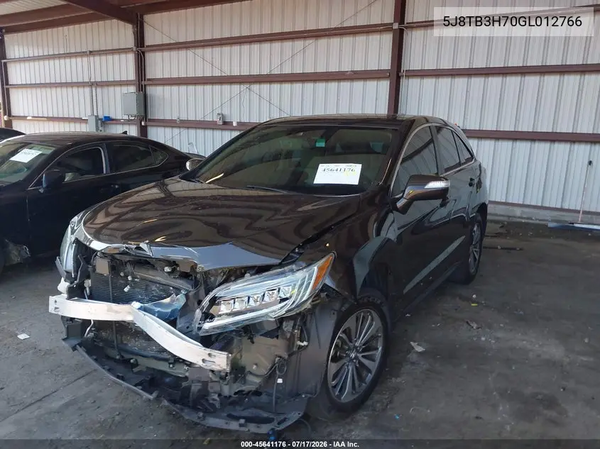 2016 Acura Rdx Advance Package VIN: 5J8TB3H70GL012766 Lot: 45641176