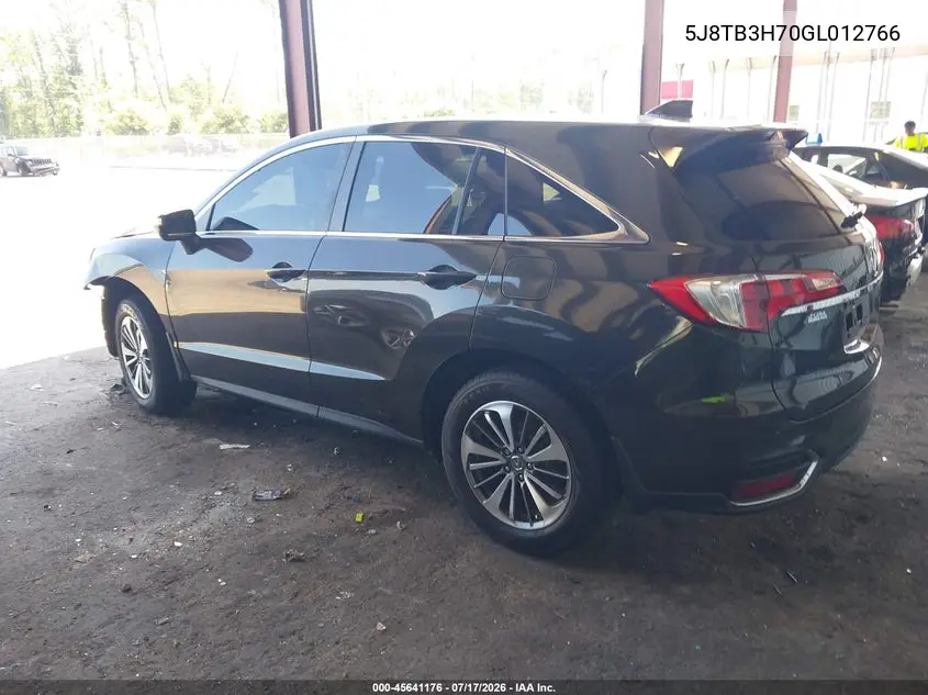 2016 Acura Rdx Advance Package VIN: 5J8TB3H70GL012766 Lot: 45641176