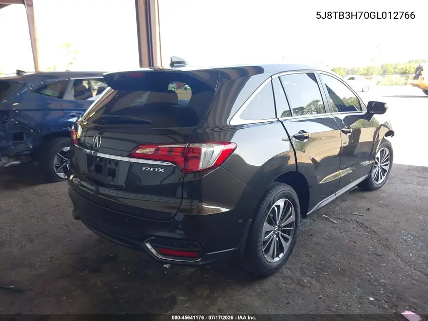 2016 Acura Rdx Advance Package VIN: 5J8TB3H70GL012766 Lot: 45641176