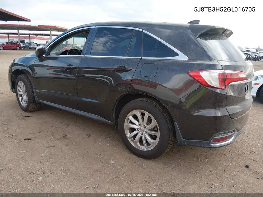 2016 Acura Rdx Technology Acurawatch Plus Packages/Technology Package VIN: 5J8TB3H52GL016705 Lot: 45654309