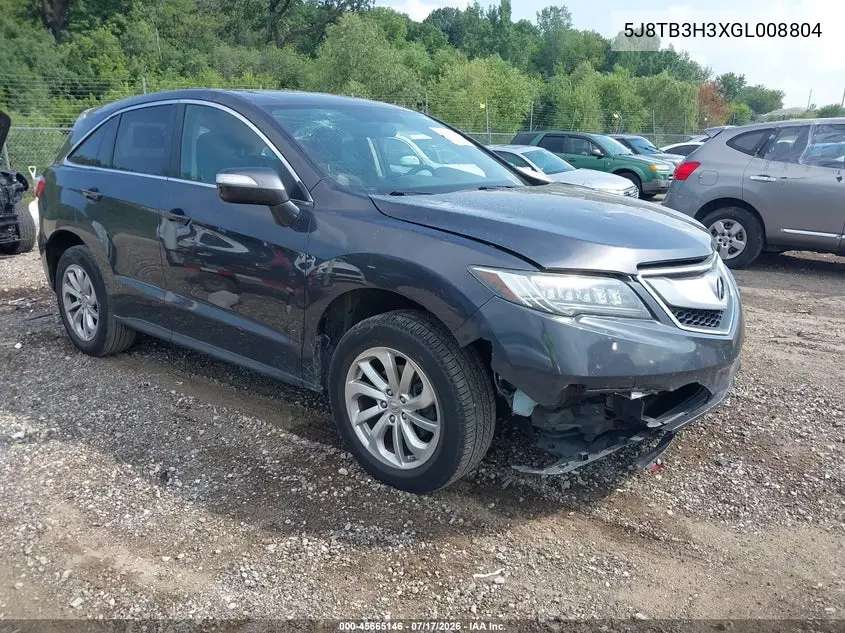 2016 Acura Rdx Acurawatch Plus Pkg VIN: 5J8TB3H3XGL008804 Lot: 45665146