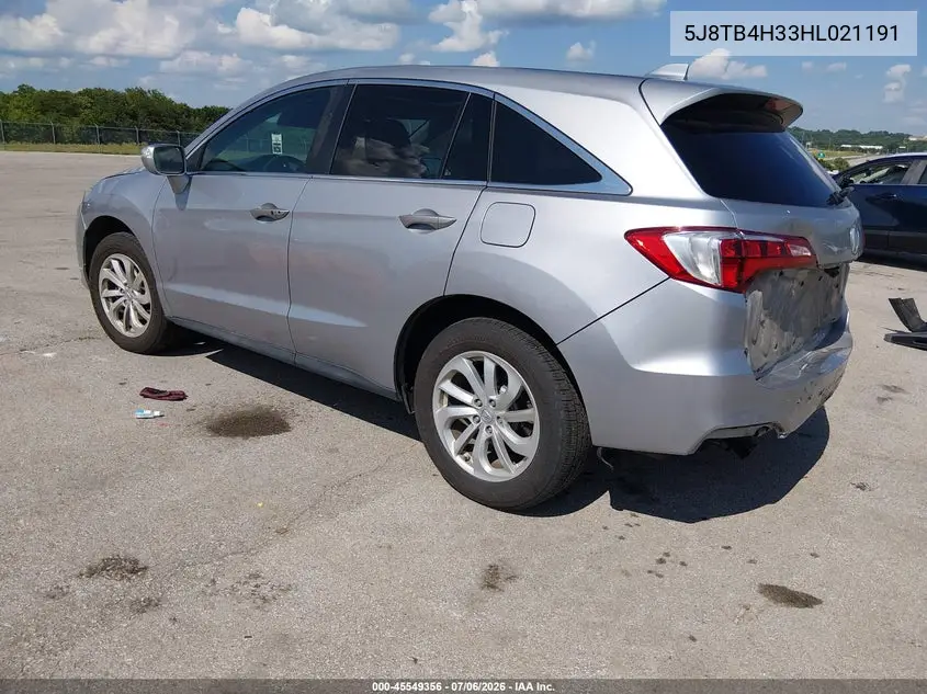 2017 Acura Rdx Acurawatch Plus Package VIN: 5J8TB4H33HL021191 Lot: 45549356