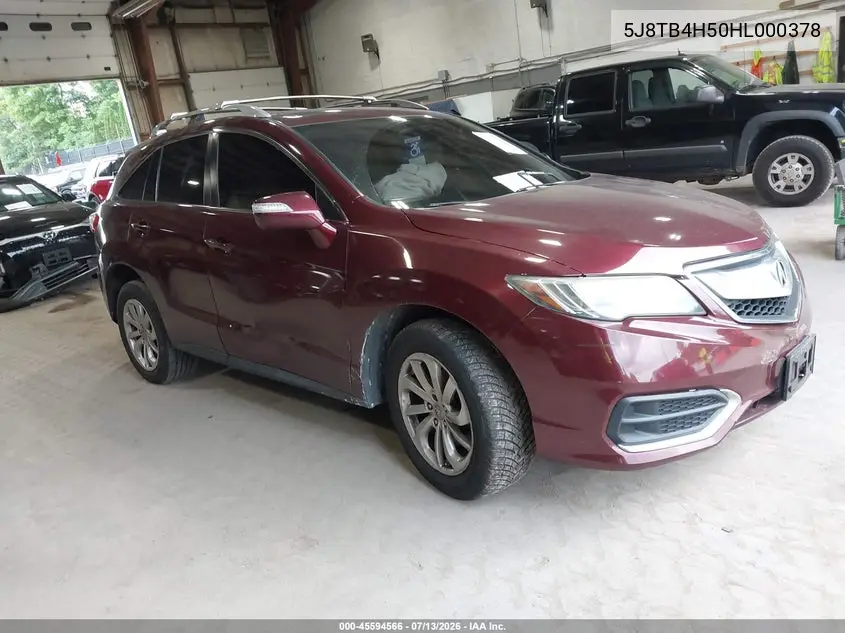 2017 Acura Rdx Technology Acurawatch Plus Packages/W/Technology Package VIN: 5J8TB4H50HL000378 Lot: 45594566