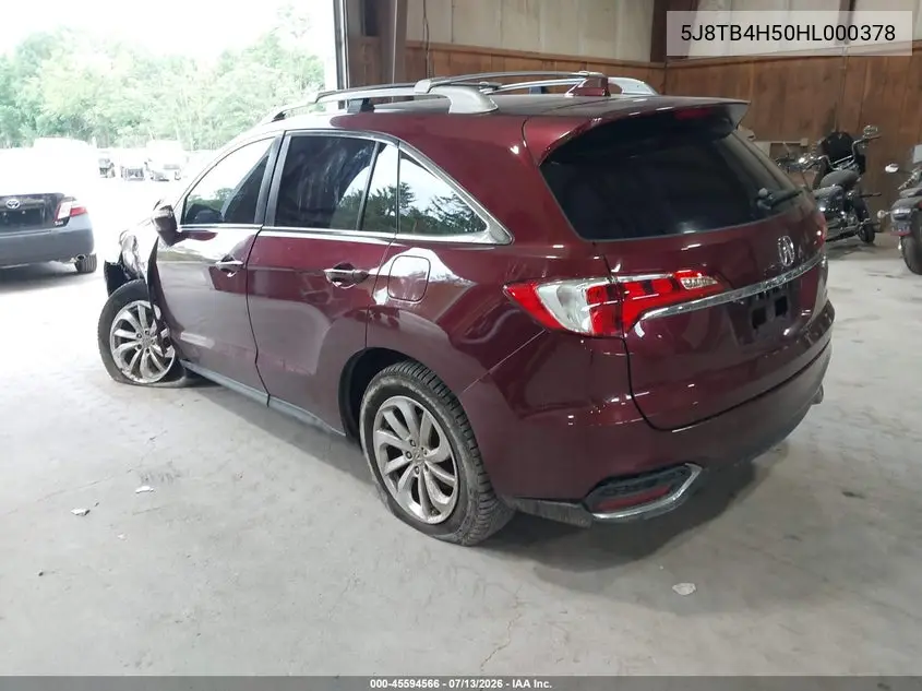 2017 Acura Rdx Technology Acurawatch Plus Packages/W/Technology Package VIN: 5J8TB4H50HL000378 Lot: 45594566
