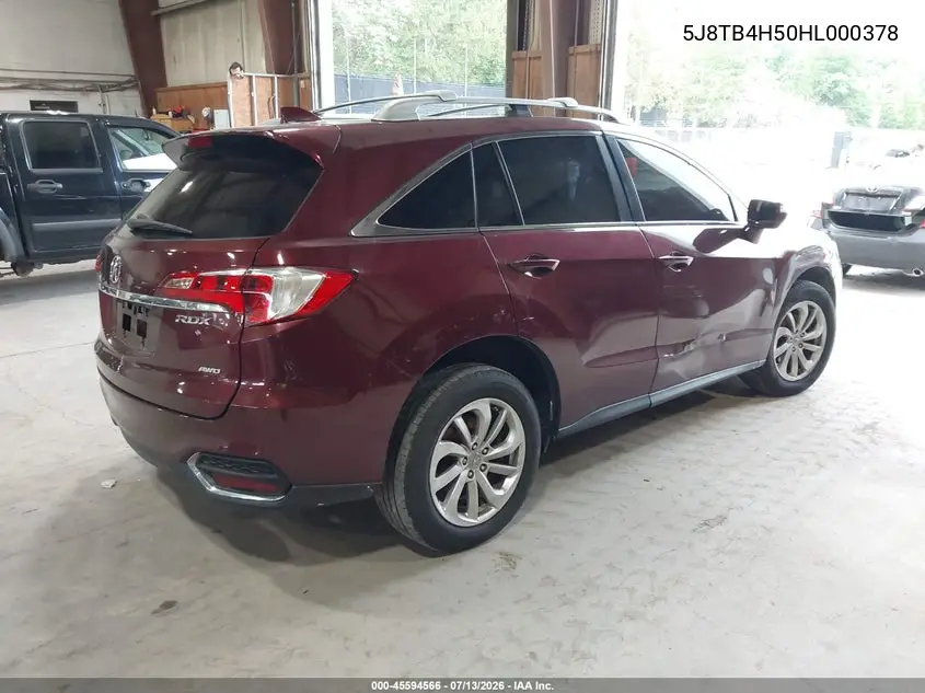 2017 Acura Rdx Technology Acurawatch Plus Packages/W/Technology Package VIN: 5J8TB4H50HL000378 Lot: 45594566