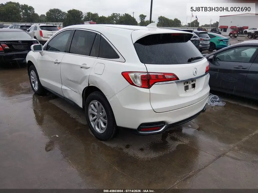 2017 Acura Rdx Acurawatch Plus Package VIN: 5J8TB3H30HL002690 Lot: 45603804