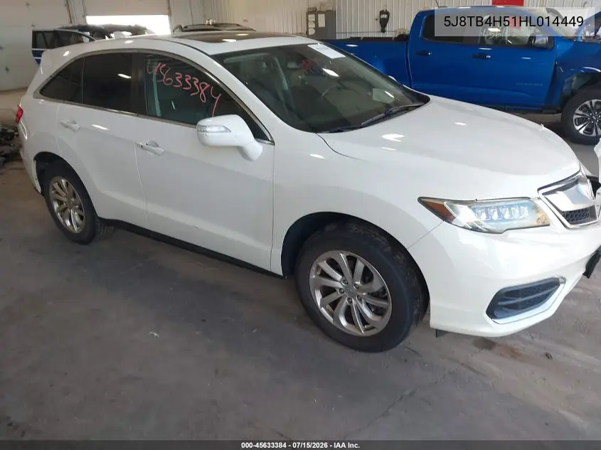 2017 Acura Rdx Technology Acurawatch Plus Packages/W/Technology Package VIN: 5J8TB4H51HL014449 Lot: 45633384