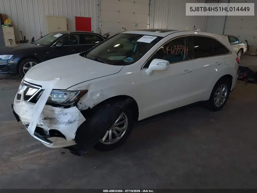 2017 Acura Rdx Technology Acurawatch Plus Packages/W/Technology Package VIN: 5J8TB4H51HL014449 Lot: 45633384